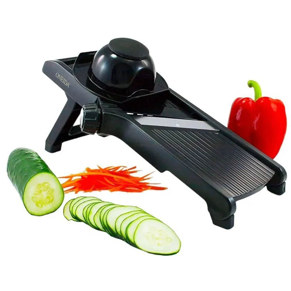 Oneida 50330 Stainless Steel Mandoline Slicer Set Adjustable Julienne Black